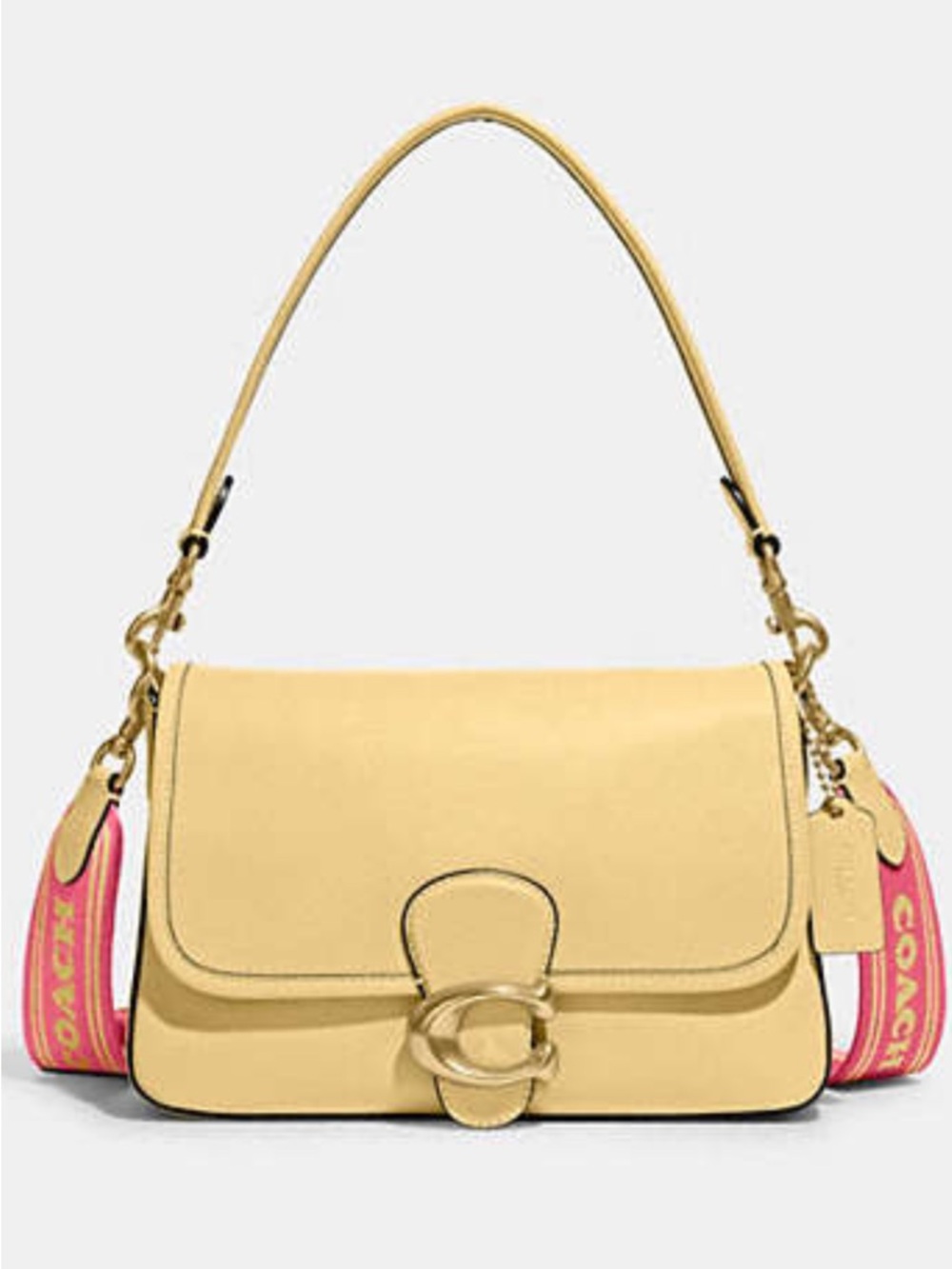 Coach Soft Tabby Vanilla Yellow Leather Bag C9804